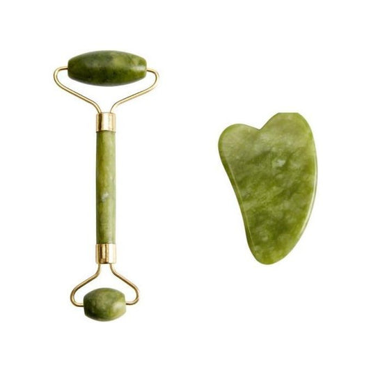 Set Rouleau de Jade & Gua Sha Peau de Verre